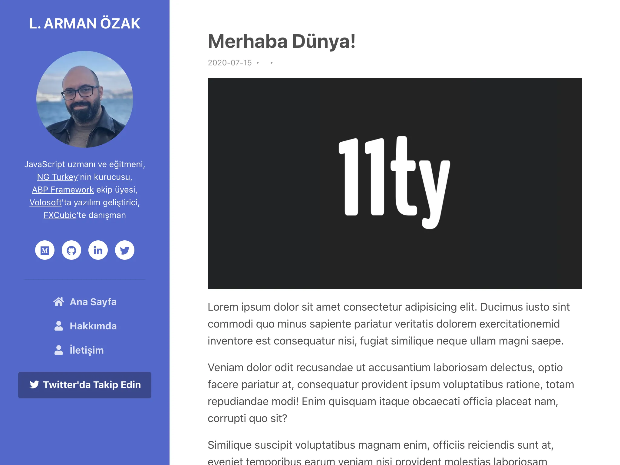 Eleventy ile oluşturduğumuz blog sayfası